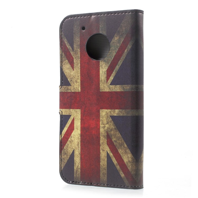 Patterned Leather Case with Wallet Card Slots for Motorola Moto G5 - Retro UK Flag-3