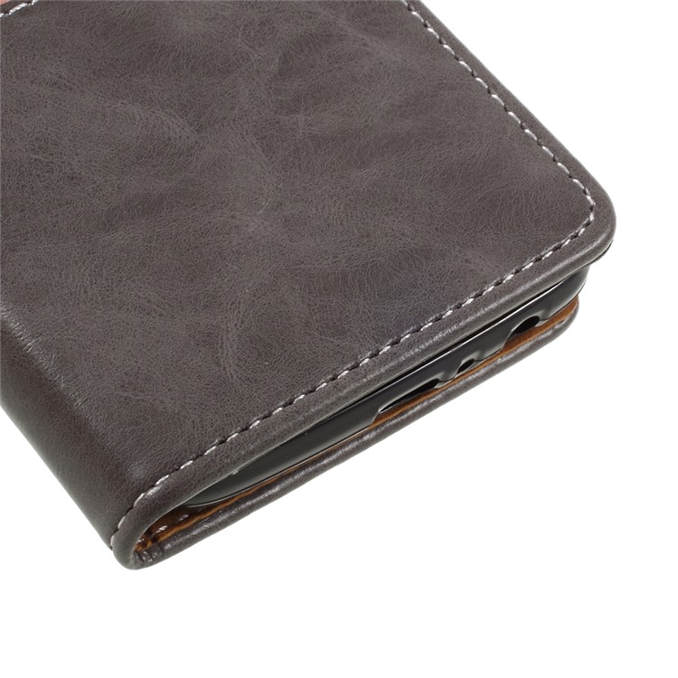 Graceful Series Stitching Leather Wallet Phone Case for Motorola Moto G5 Plus - Grey-8