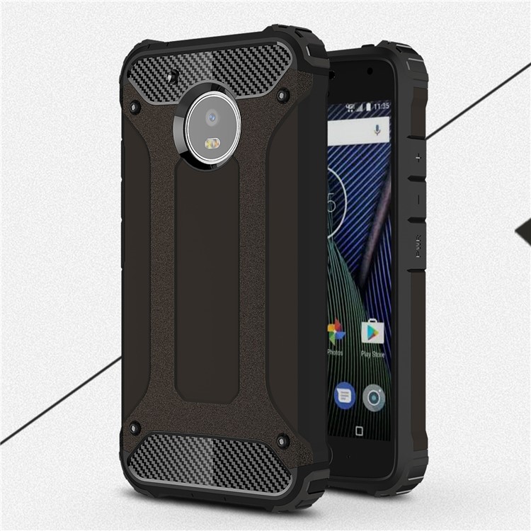 Armor Guard Plastic + TPU Hybrid Case for Motorola Moto G5 - Black-1