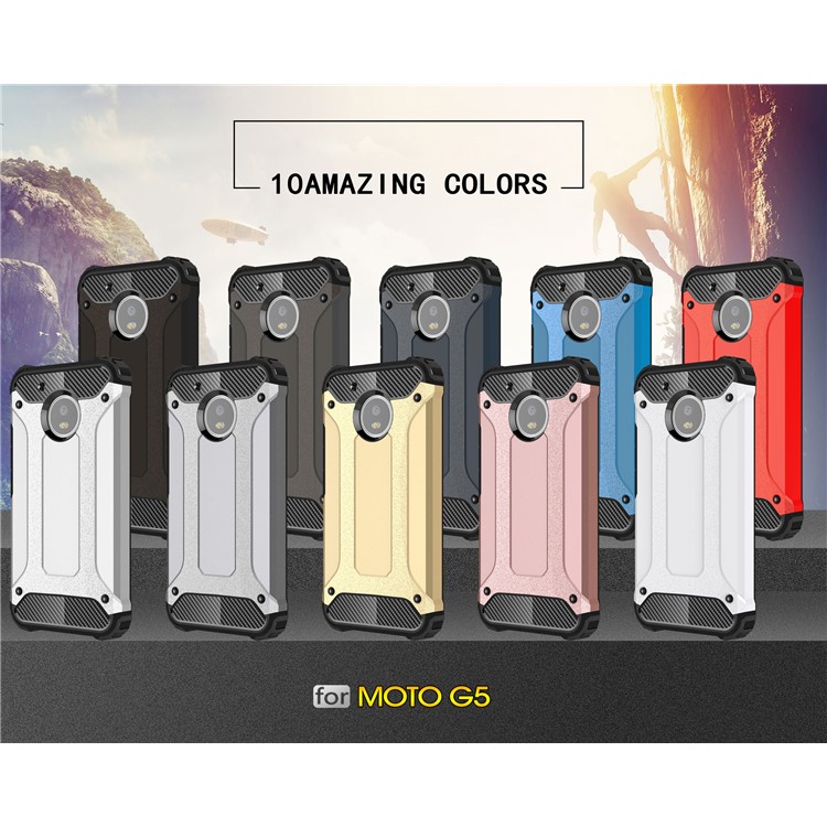 Armor Guard Plastic + TPU Hybrid Case for Motorola Moto G5 - Black-2