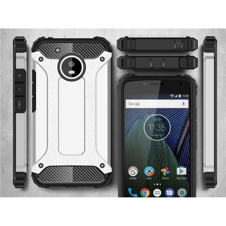 Armor Guard Plastic + TPU Hybrid Shell Case for Motorola Moto G5 - White-2