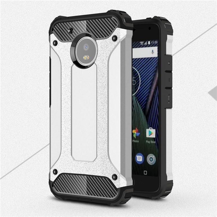 Armor Guard Plastic + TPU Hybrid Cover for Motorola Moto G5 - Silver-1