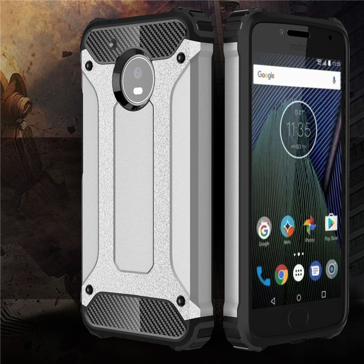 Armor Guard Plastic + TPU Hybrid Cover for Motorola Moto G5 - Silver-2