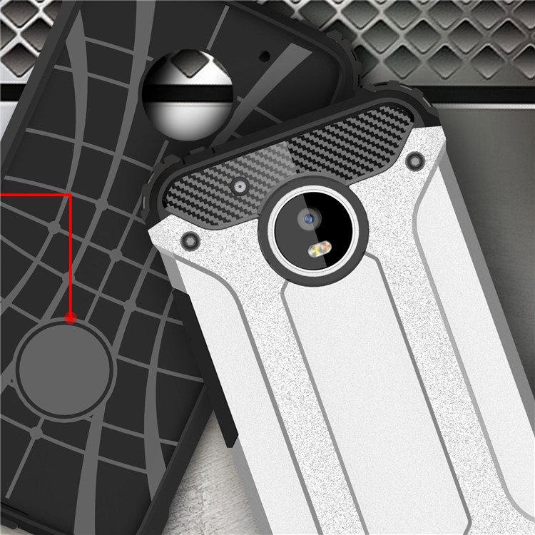 Armor Guard Plastic + TPU Hybrid Cover for Motorola Moto G5 - Silver-4