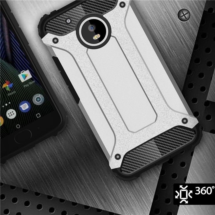 Armor Guard Plastic + TPU Hybrid Cover for Motorola Moto G5 - Silver-6