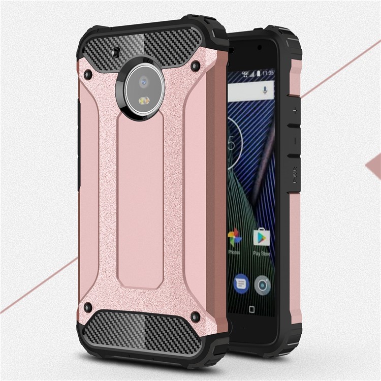 Armor Guard Plastic + TPU Hybrid Case Accessory for Motorola Moto G5 - Rose Gold-1