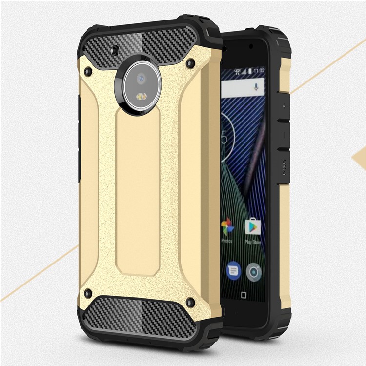 Armor Guard Plastic + TPU Hybrid Back Case for Motorola Moto G5 - Gold-1