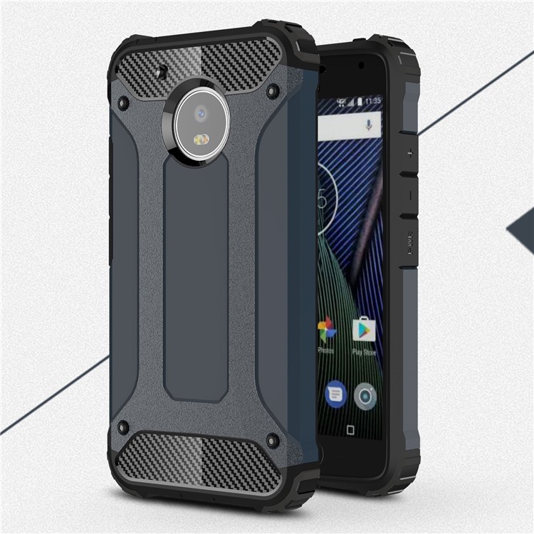 Armor Guard Plastic + TPU Hybrid Cover Case for Motorola Moto G5 - Dark Blue-1
