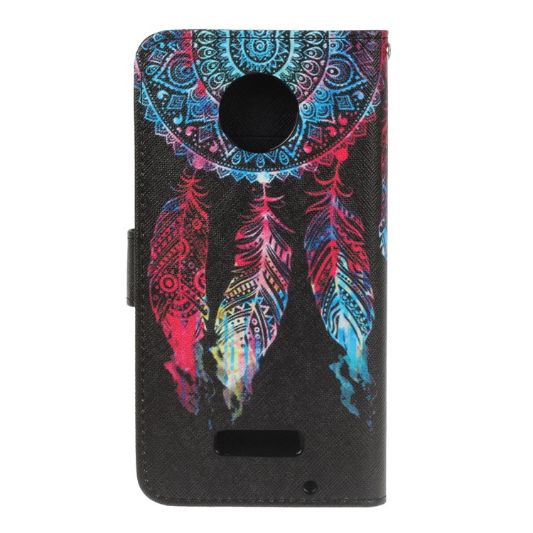 Pattern Printing Leather Wallet Case for Motorola Moto Z Play - Dream Catcher-2