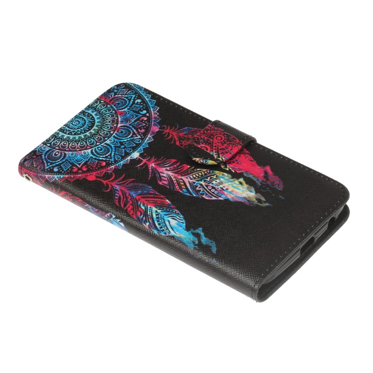 Pattern Printing Leather Wallet Case for Motorola Moto Z Play - Dream Catcher-3