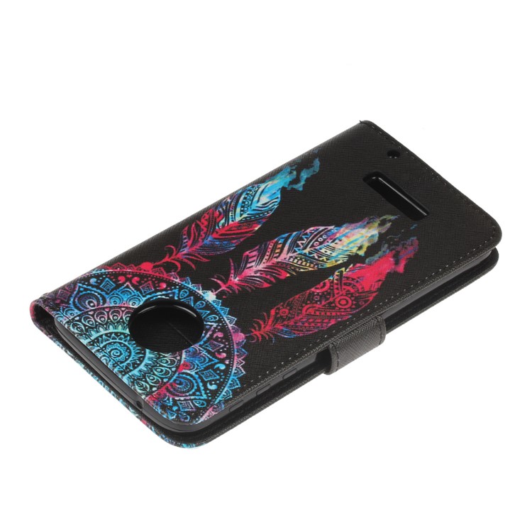 Pattern Printing Leather Wallet Case for Motorola Moto Z Play - Dream Catcher-4
