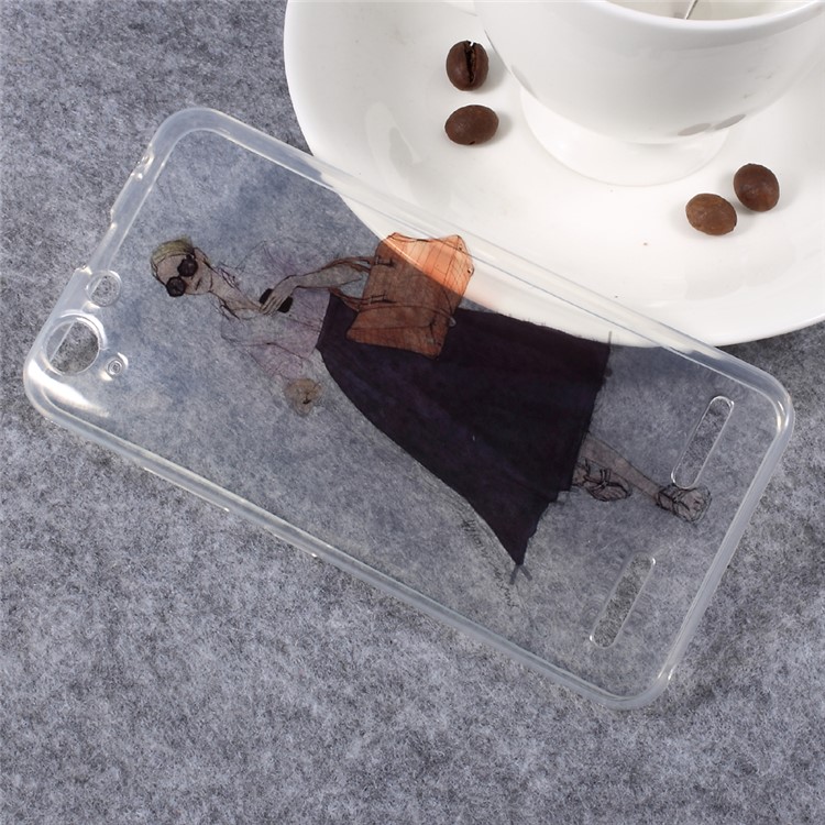 IMD Patterned Clear TPU Mobile Phone Case for Lenovo Vibe K5 - Stylish Girl-3