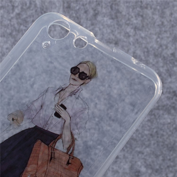 IMD Patterned Clear TPU Mobile Phone Case for Lenovo Vibe K5 - Stylish Girl-4