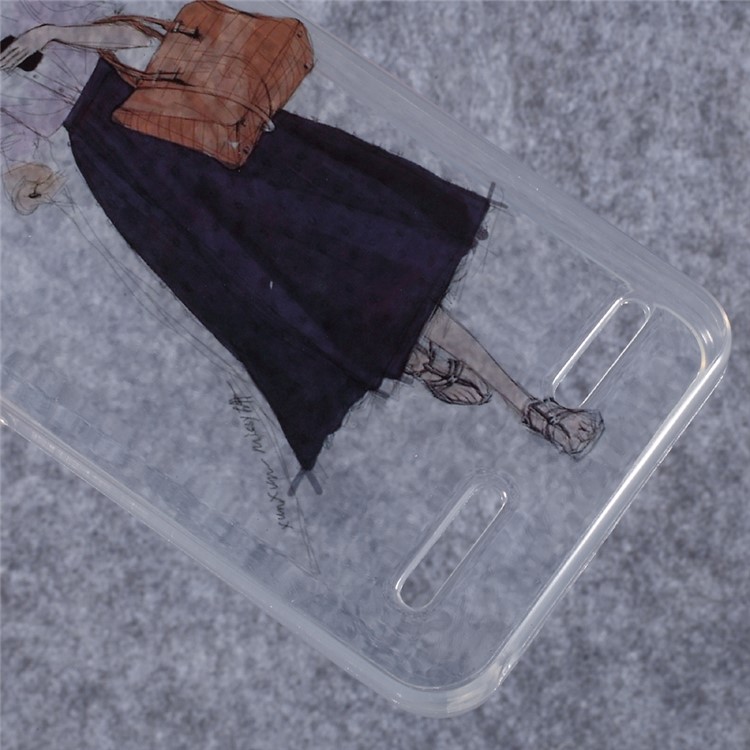 IMD Patterned Clear TPU Mobile Phone Case for Lenovo Vibe K5 - Stylish Girl-5