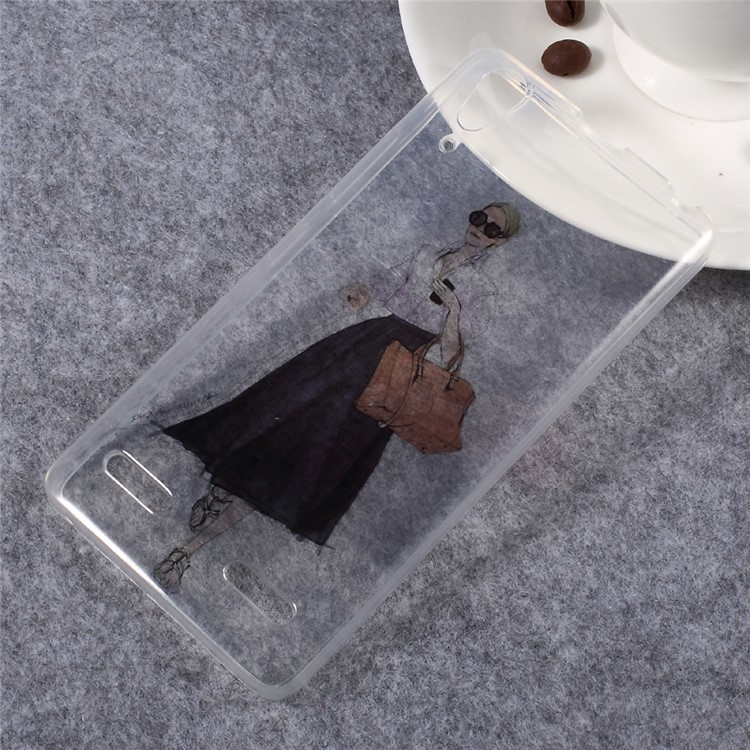 IMD Patterned Clear TPU Phone Case for Lenovo A6000/A6000 Plus/ A6010/A6010 Plus /K3 - Stylish Girl Pattern-1