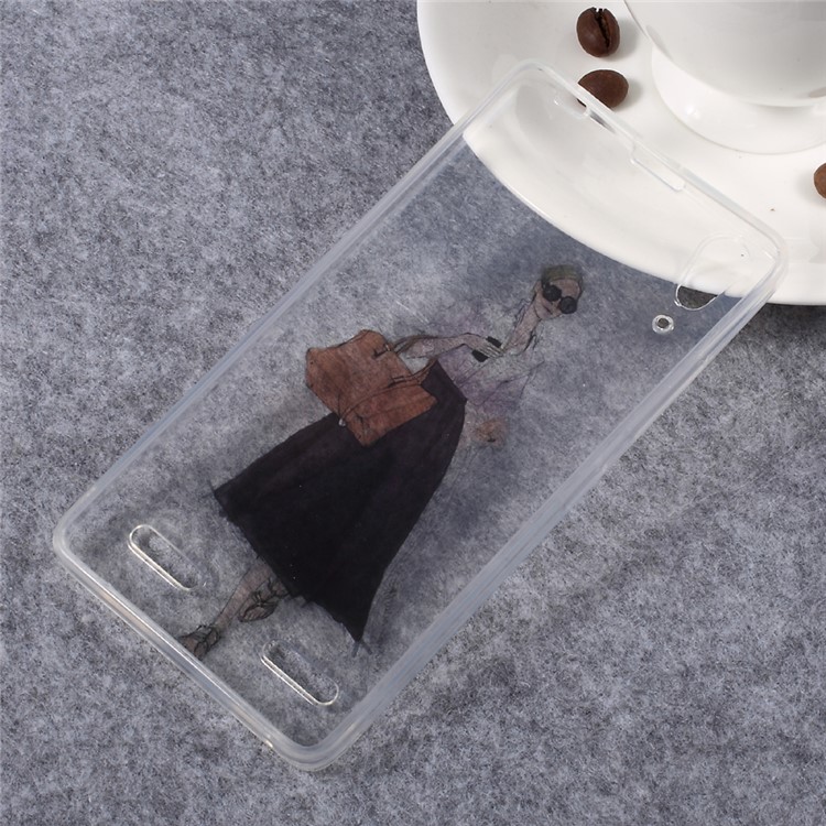 IMD Patterned Clear TPU Phone Case for Lenovo A6000/A6000 Plus/ A6010/A6010 Plus /K3 - Stylish Girl Pattern-2