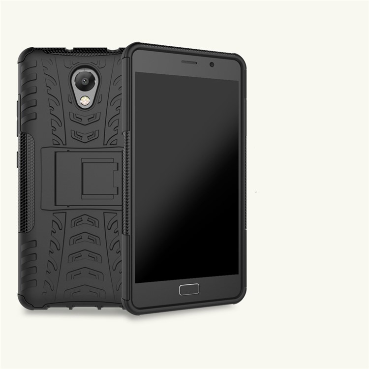 For Lenovo P2 Tyre Pattern 2-in-1 Kickstand PC + TPU Hybrid Case Cover - Black-12