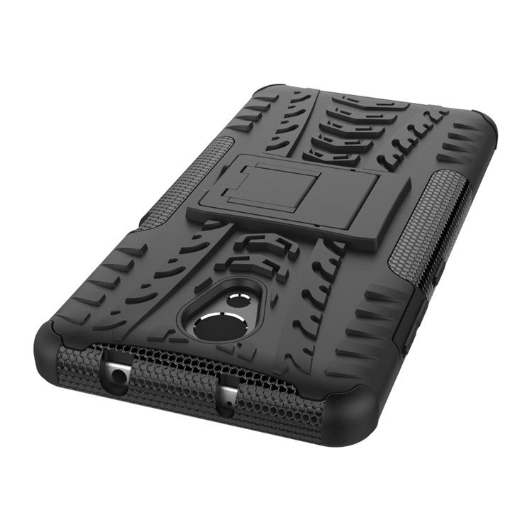 For Lenovo P2 Tyre Pattern 2-in-1 Kickstand PC + TPU Hybrid Case Cover - Black-8