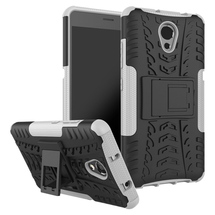 Tyre Pattern 2-in-1 Kickstand PC + TPU Hybrid Phone Case for Lenovo P2 - White