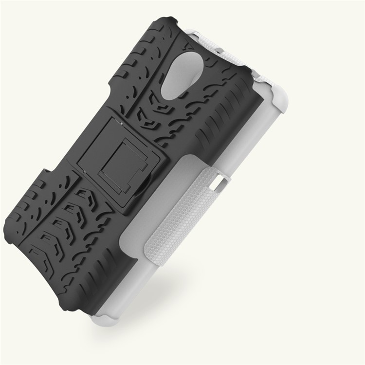 tire tiro padrão 2-dentro-1 kickstand PC + Caixa de telefone híbrido TPU para Lenovo P2 - branco-3