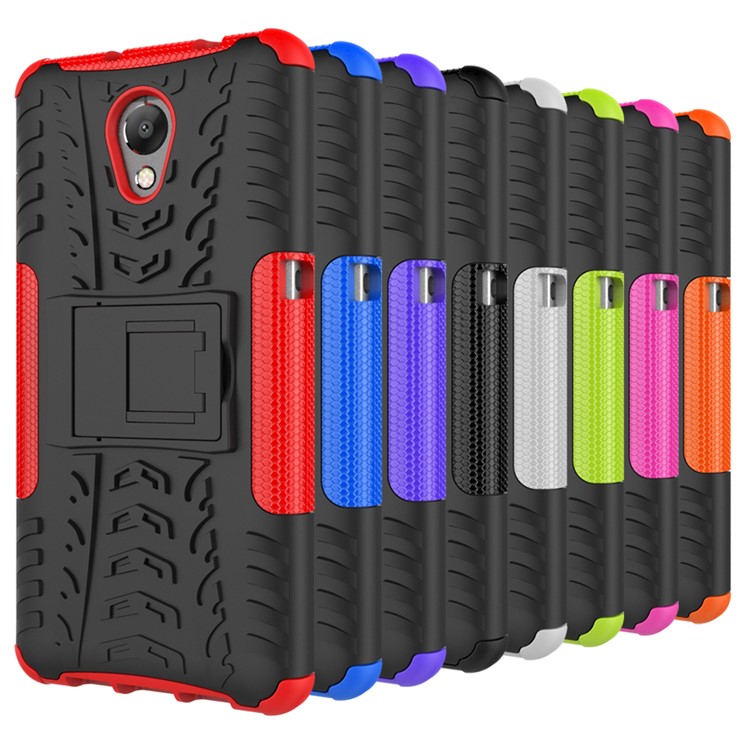 Tyre Pattern 2-in-1 Hybrid PC + TPU Mobile Case with Kickstand for Lenovo P2 - Green-3