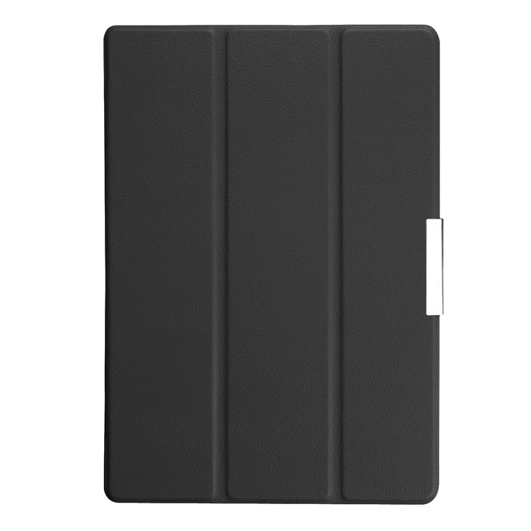 Tri-fold Stand PU Leather Flip Case for Lenovo Tab 3 10 Plus Tablet - Black-2