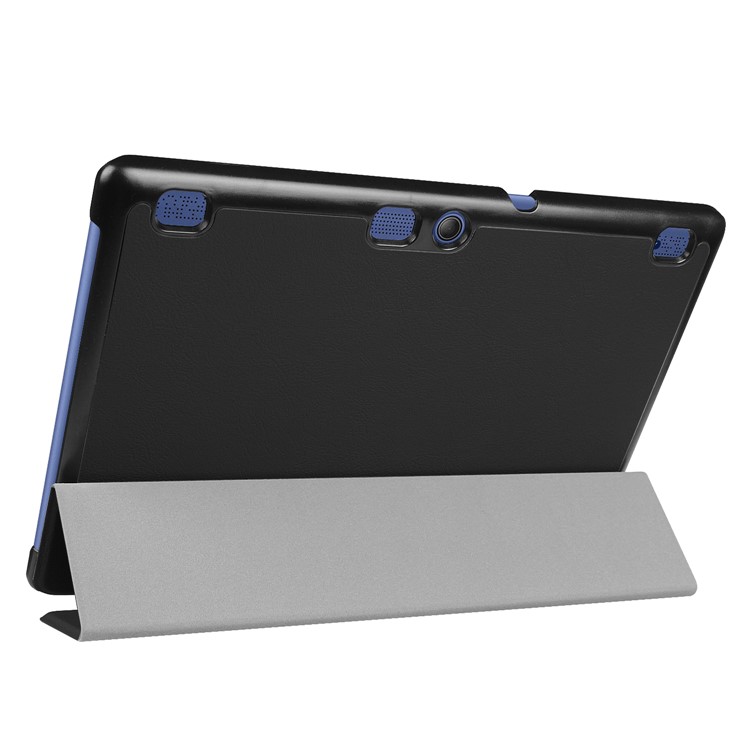 Tri-fold Stand PU Leather Flip Case for Lenovo Tab 3 10 Plus Tablet - Black-5