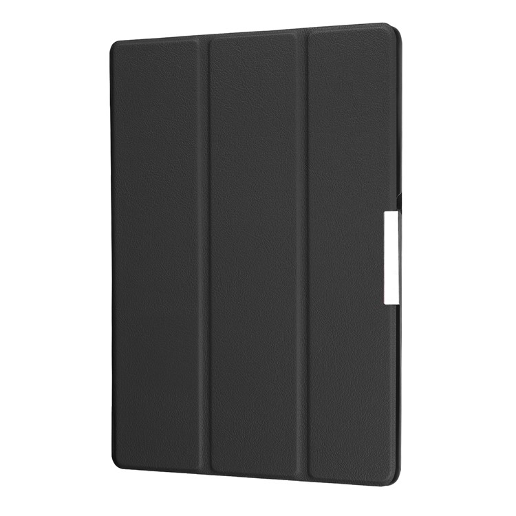 Tri-fold Stand PU Leather Flip Case for Lenovo Tab 3 10 Plus Tablet - Black-6