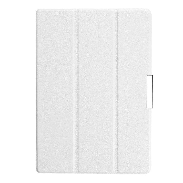 Flip Leather Tri-fold Stand Cover for Lenovo Tab 3 10 Plus Tablet - White-2