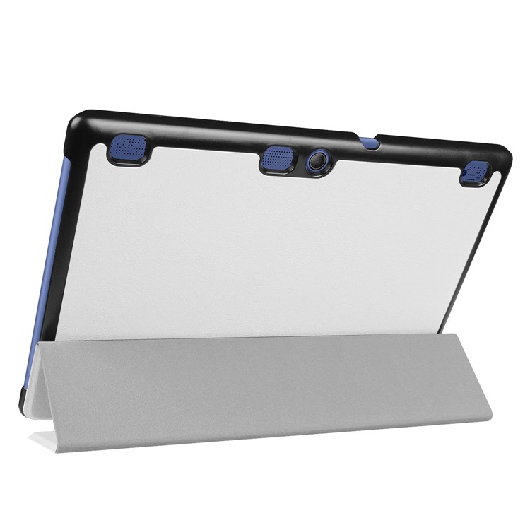 Flip Leather Tri-fold Stand Cover for Lenovo Tab 3 10 Plus Tablet - White-5