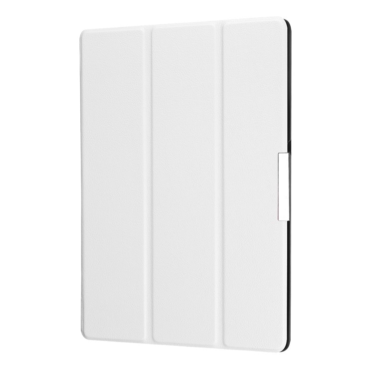 Flip Leather Tri-fold Stand Cover for Lenovo Tab 3 10 Plus Tablet - White-6