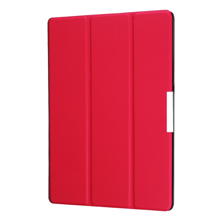 PU Leather Tri-fold Stand Tablet Case for Lenovo Tab 3 10 Plus Tablet - Red-6