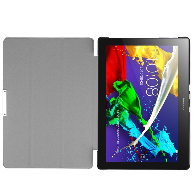 PU Leather Tri-fold Stand Tablet Case for Lenovo Tab 3 10 Plus Tablet - Red-7