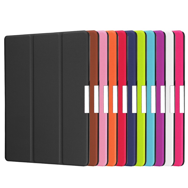 PU Leather Tri-fold Stand Tablet Case for Lenovo Tab 3 10 Plus Tablet - Red-9