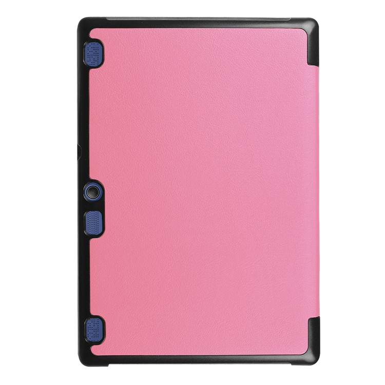 Tri-fold Stand Case Cover for Lenovo Tab 3 10 Plus Tablet (PU Leather + Plastic) - Pink-3