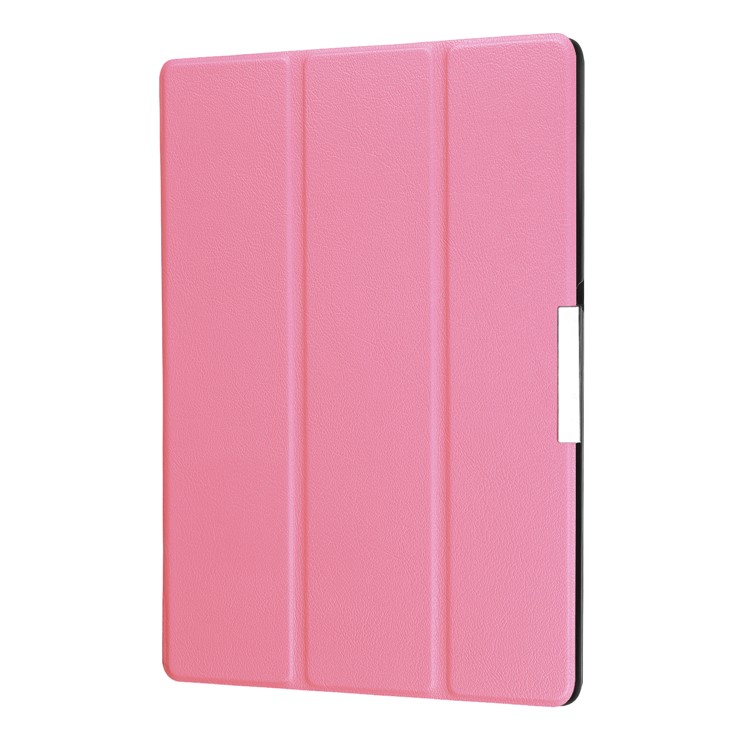 Tri-fold Stand Case Cover for Lenovo Tab 3 10 Plus Tablet (PU Leather + Plastic) - Pink-6