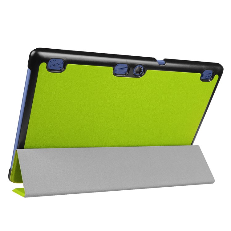 PU Leather Tri-fold Stand Flip Cover for Lenovo Tab 3 10 Plus Tablet - Green-5