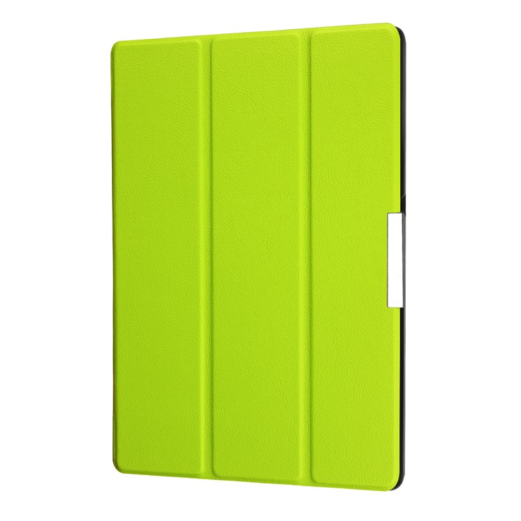 PU Leather Tri-fold Stand Flip Cover for Lenovo Tab 3 10 Plus Tablet - Green-6
