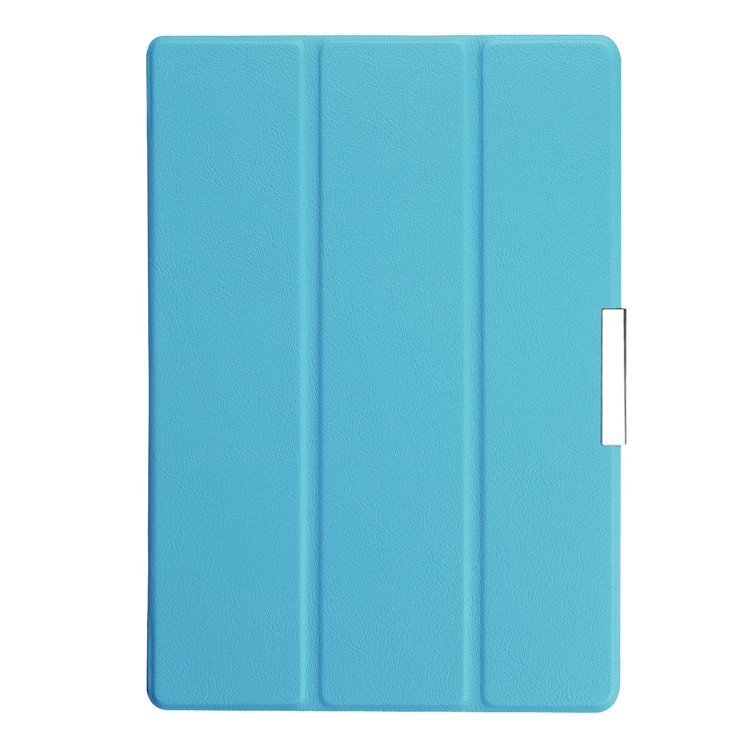 Tri-fold Leather Stand Protective Case for Lenovo Tab 3 10 Plus Tablet - Baby Blue-2