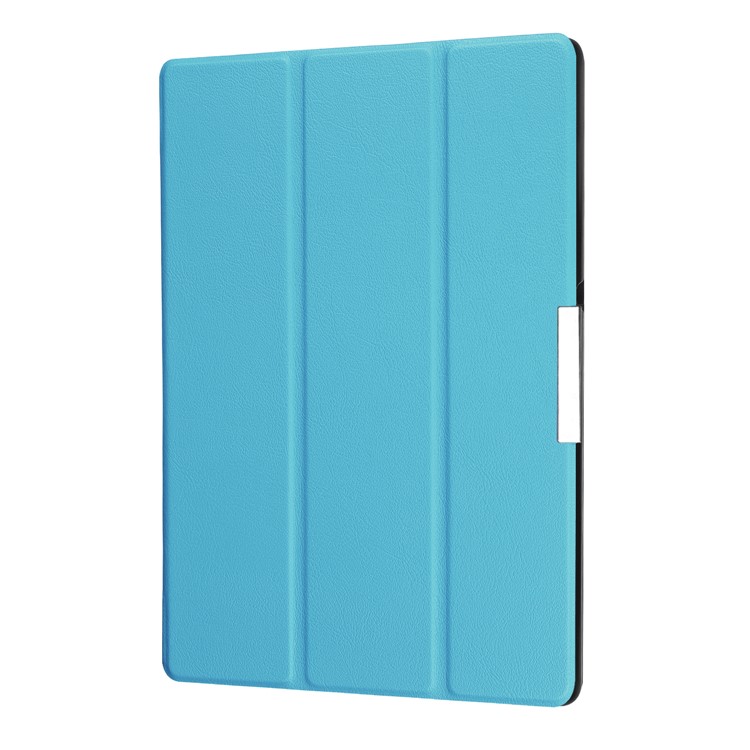 Tri-fold Leather Stand Protective Case for Lenovo Tab 3 10 Plus Tablet - Baby Blue-6