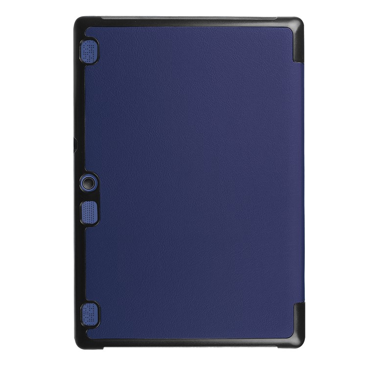 Tri-fold Stand PU Leather Protector Shell for Lenovo Tab 3 10 Plus Tablet - Dark Blue-3