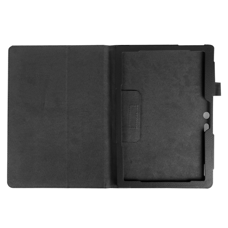 Litchi Grain PU Leather Flip Case Stand for Lenovo Tab 3 10 Plus Tablet - Black-3
