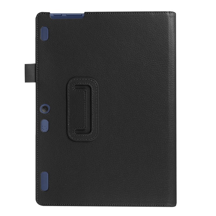 Litchi Grain PU Leather Flip Case Stand for Lenovo Tab 3 10 Plus Tablet - Black-5