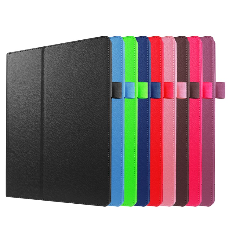 Litchi Grain PU Leather Flip Case Stand for Lenovo Tab 3 10 Plus Tablet - Black-9