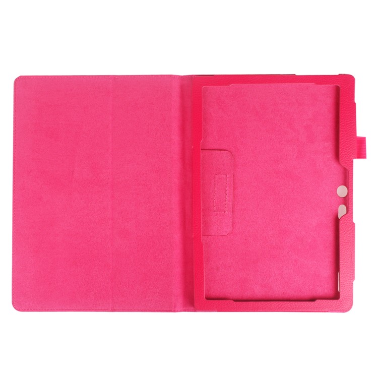 For Lenovo Tab 3 10 Plus Flip Stand Leather Tablet Case Litchi Grain - Rose-3