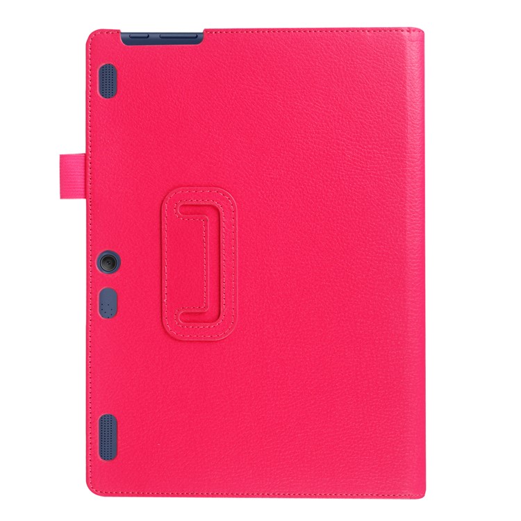 For Lenovo Tab 3 10 Plus Flip Stand Leather Tablet Case Litchi Grain - Rose-5