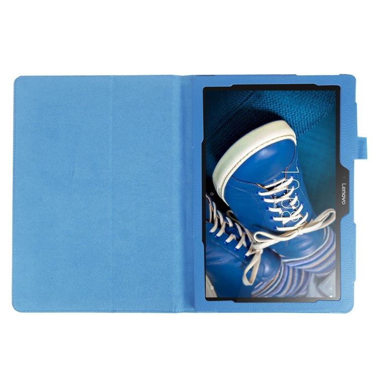 Litchi Grain Flip Stand PU Leather Shell for Lenovo Tab 3 10 Plus Tablet - Baby Blue-2