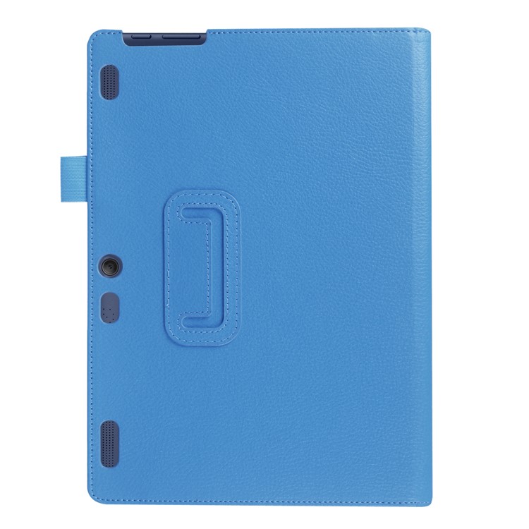 Litchi Grain Flip Stand PU Leather Shell for Lenovo Tab 3 10 Plus Tablet - Baby Blue-5