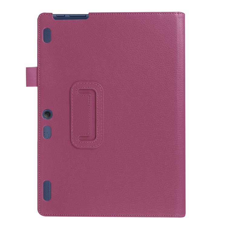 Litchi Grain PU Leather Stand Case Cover for Lenovo Tab 3 10 Plus Tablet - Purple-5