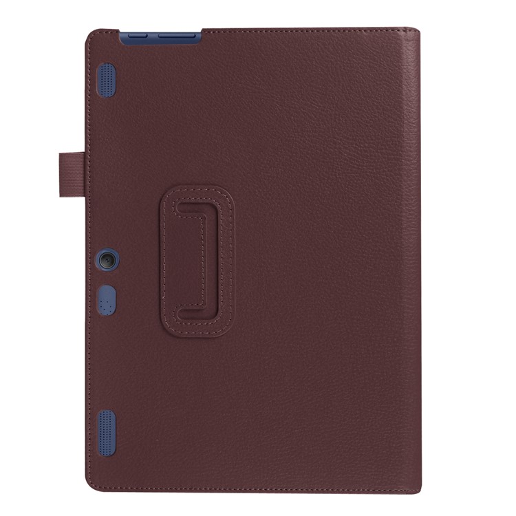 Litchi Grain Stand Leather Case Accessory for Lenovo Tab 3 10 Plus Tablet - Brown-5